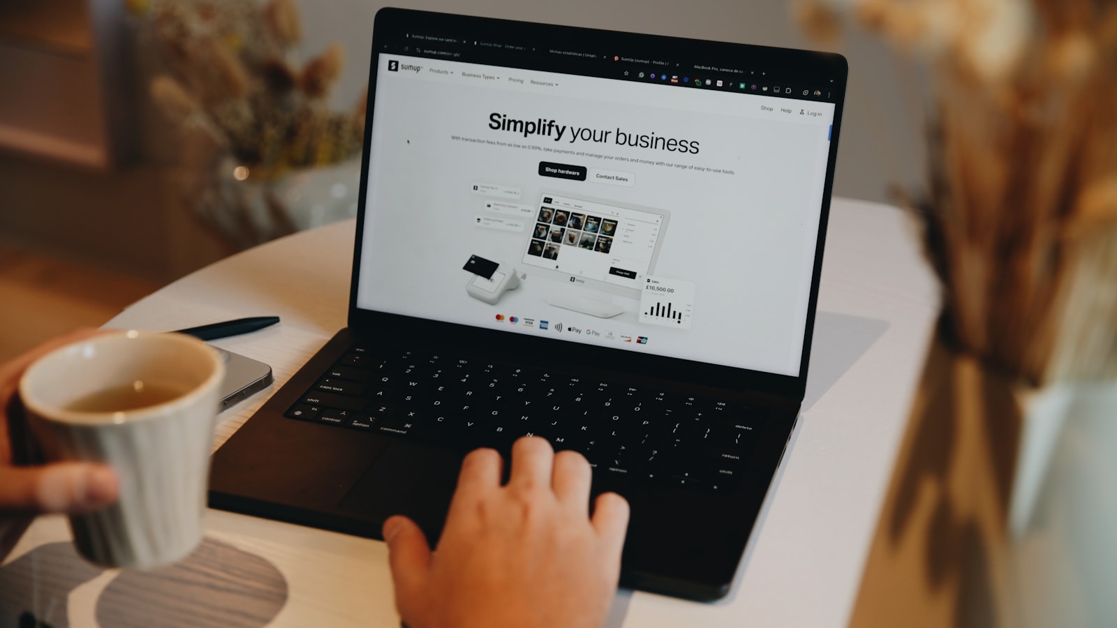 Small business homepage hero rebuild on a laptop — Quad Cities web design